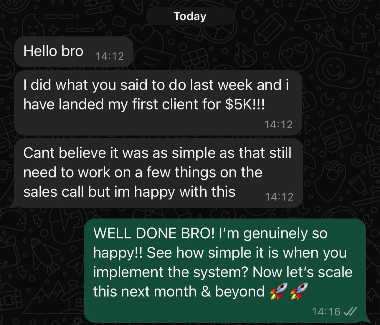 Chris — client result